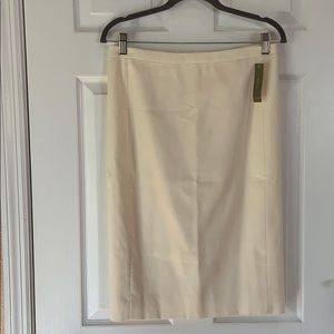 NWT J. Crew Cream Size 4 Tall Pencil Skirt Cotton